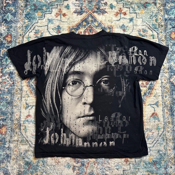 Vintage John Lennon Big Face All Over Print T-shirt Size XXL - Picture 2 of 4